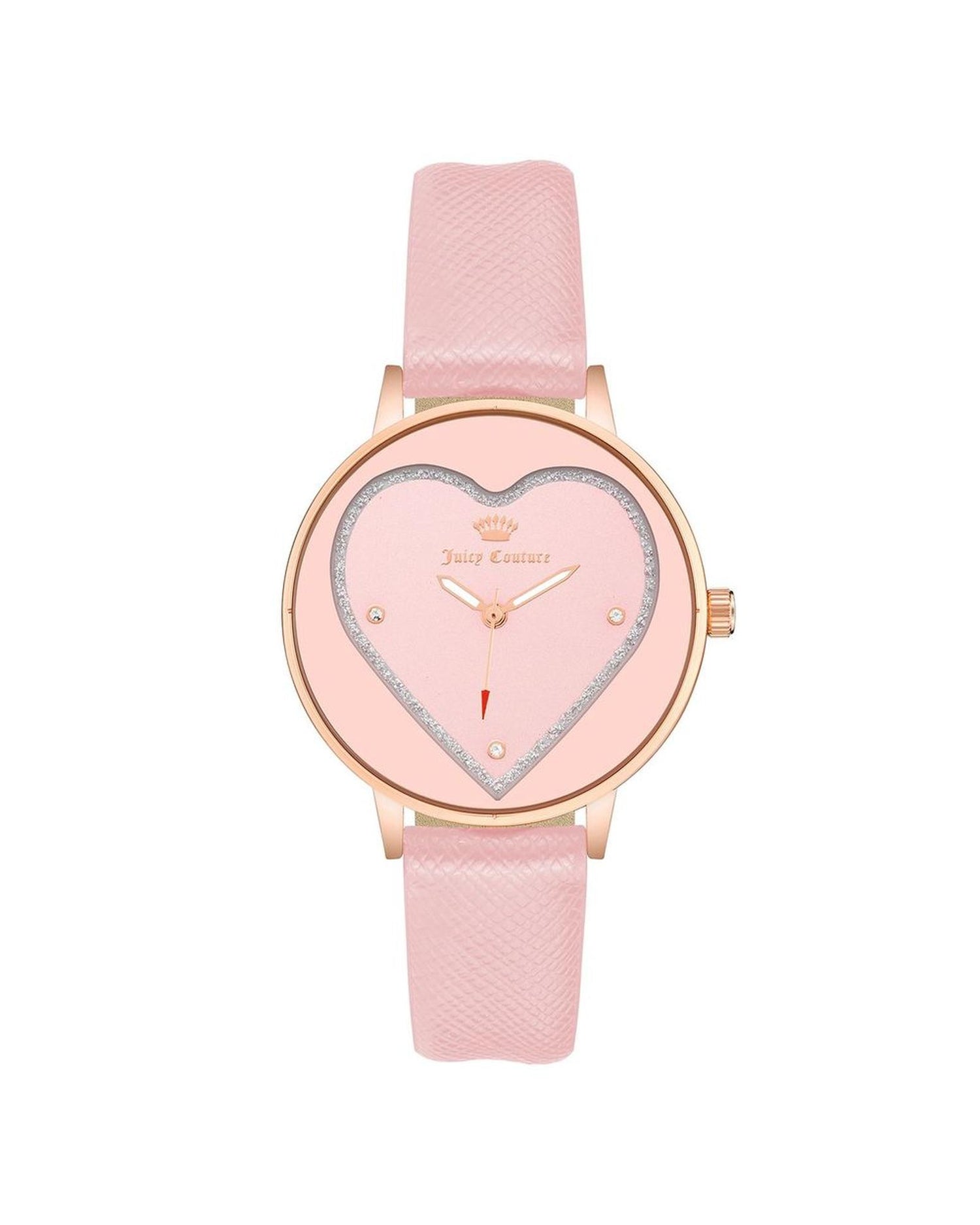 Rose Gold Rhinestone Fashion Watch with Leatherette Strap One Size Women-Quartz Watches-PEROZ Accessories