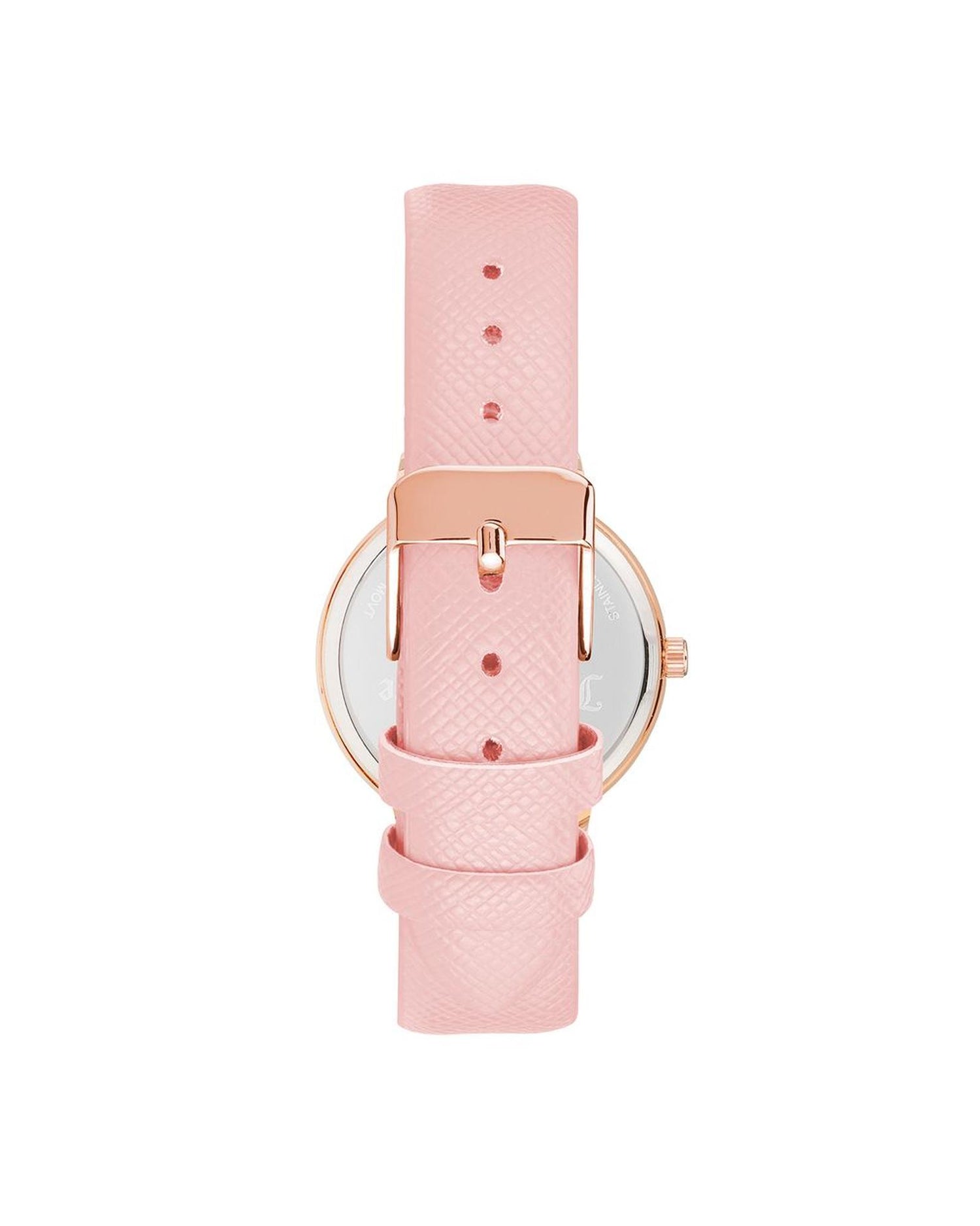 Rose Gold Rhinestone Fashion Watch with Leatherette Strap One Size Women-Quartz Watches-PEROZ Accessories