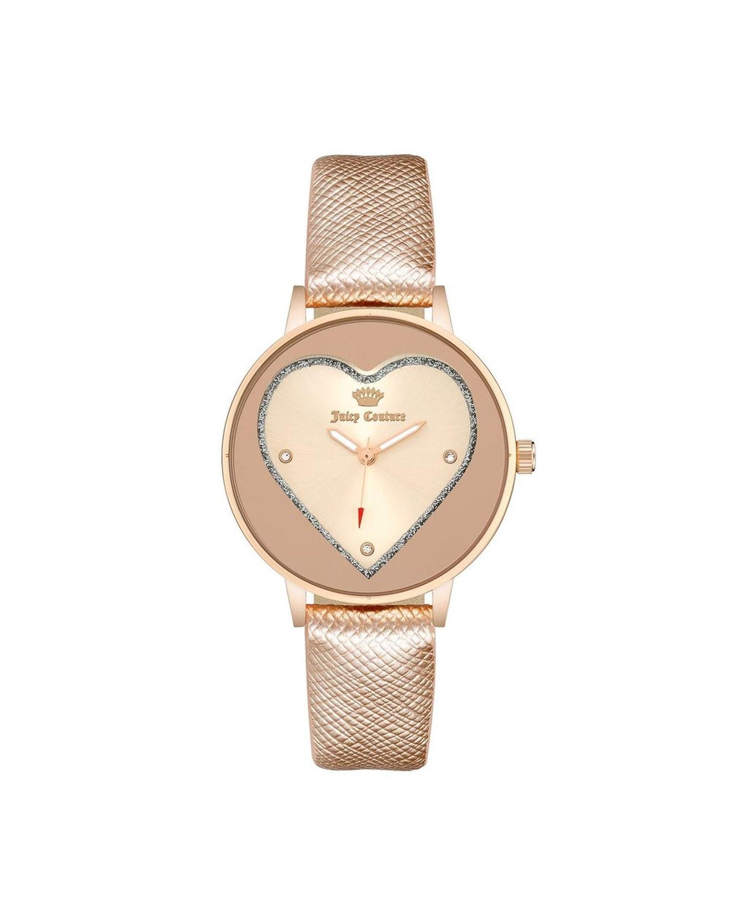 Rose Gold Rhinestone Fashion Analog Watch with Leatherette Strap One Size Women-Quartz Watches-PEROZ Accessories