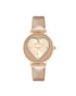Rose Gold Rhinestone Fashion Analog Watch with Leatherette Strap One Size Women-Quartz Watches-PEROZ Accessories