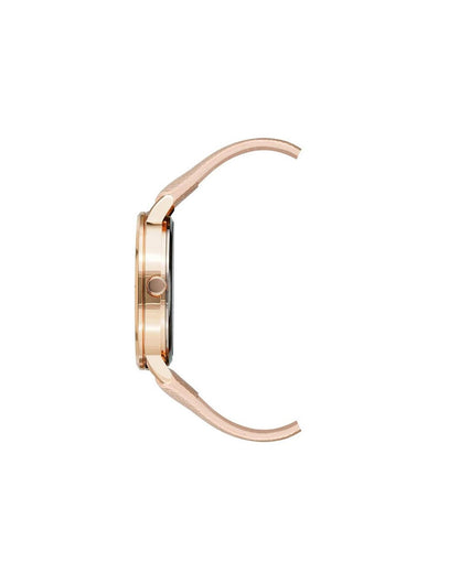 Rose Gold Rhinestone Fashion Analog Watch with Leatherette Strap One Size Women-Quartz Watches-PEROZ Accessories