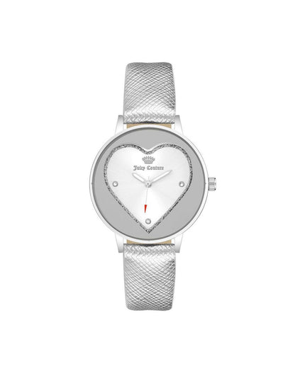 Silver Fashion Watch with Rhinestone Detail One Size Women-Quartz Watches-PEROZ Accessories