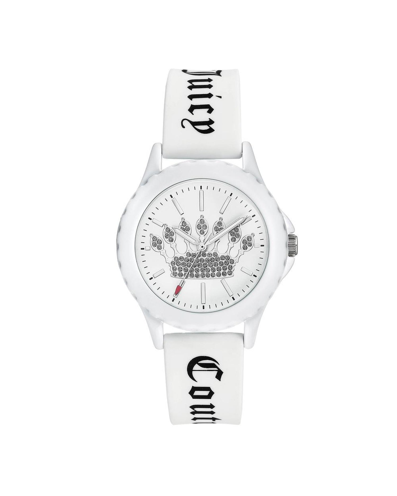 White Quartz Fashion Watch with Rhinestone Detail One Size Women-Quartz Watches-PEROZ Accessories