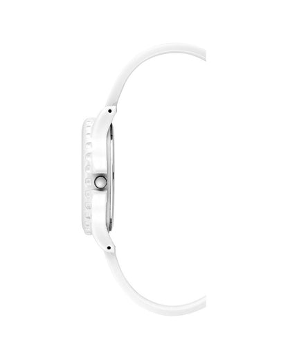 White Quartz Fashion Watch with Rhinestone Detail One Size Women-Quartz Watches-PEROZ Accessories