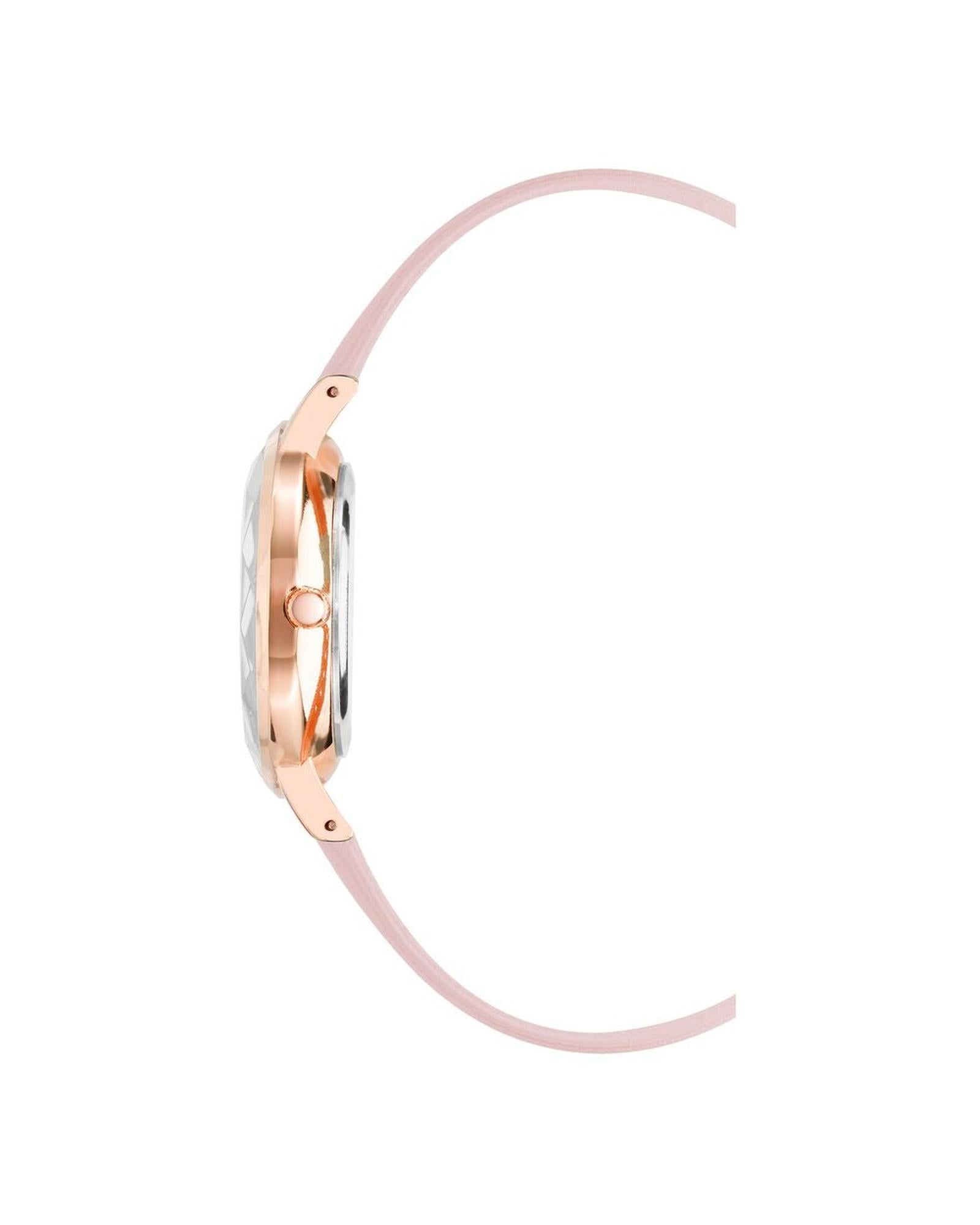 Rose Gold Fashion Quartz Watch with Leatherette Wristband One Size Women-Quartz Watches-PEROZ Accessories