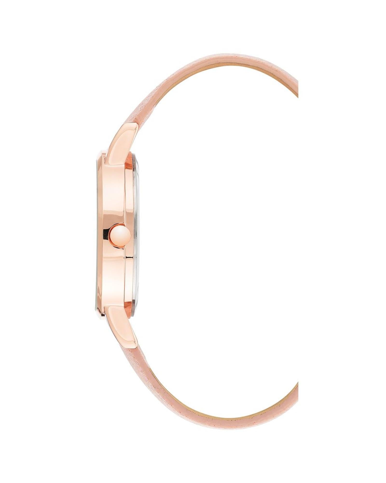 Rose Gold Fashion Quartz Watch with Leatherette Wristband One Size Women-Quartz Watches-PEROZ Accessories
