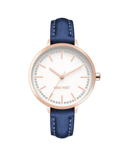 Rose Gold Analog Fashion Watch with Rhine Stone Facing One Size Women-Quartz Watches-PEROZ Accessories