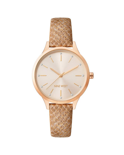 Rose Gold Fashion Analog Watch with Rhine Stone Facing One Size Women-Quartz Watches-PEROZ Accessories