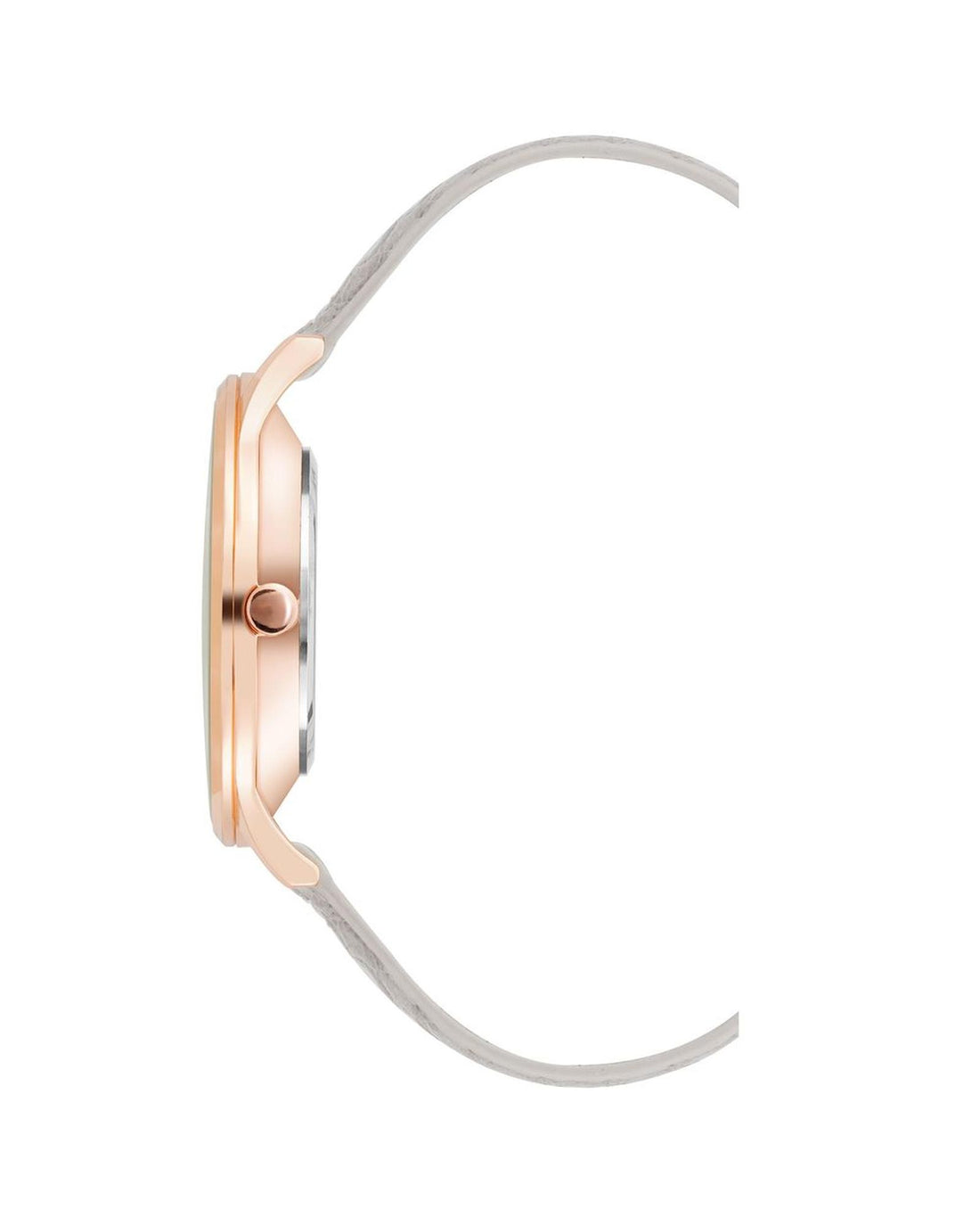 Rose Gold Analog Fashion Watch with Grey Leatherette Strap One Size Women-Quartz Watches-PEROZ Accessories