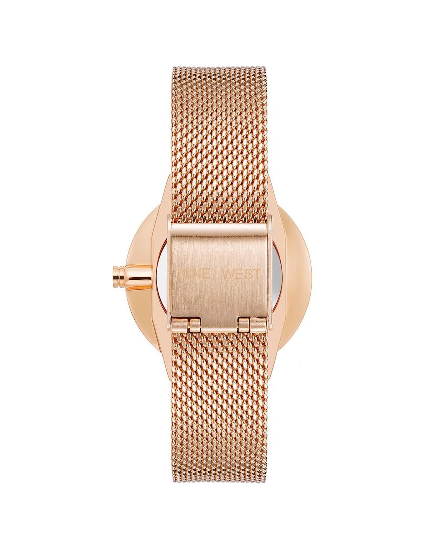 Rose Gold Stainless Steel Mesh Bangle Watch One Size Women-Quartz Watches-PEROZ Accessories