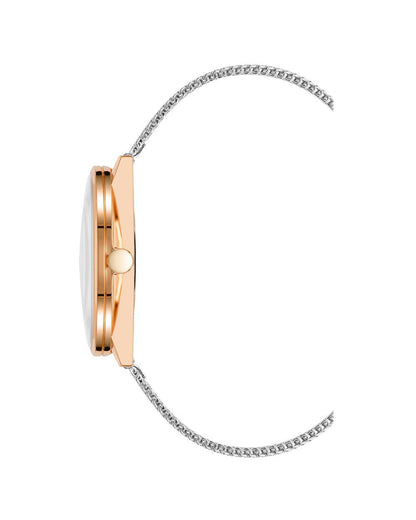 Rose Gold Analog Bangle Watch One Size Women-Quartz Watches-PEROZ Accessories