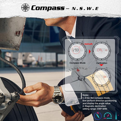 Stainless Steel Multifunction Smart Watch for Men - Waterproof