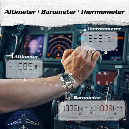 Stainless Steel Multifunction Smart Watch for Men - Waterproof