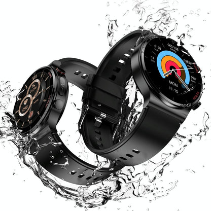 1.32 Inch Screen Leather Watch Strap Smart Health Watch Supports Body Temperature Monitoring Ecg Monitoring Blood Pressure - Brown
