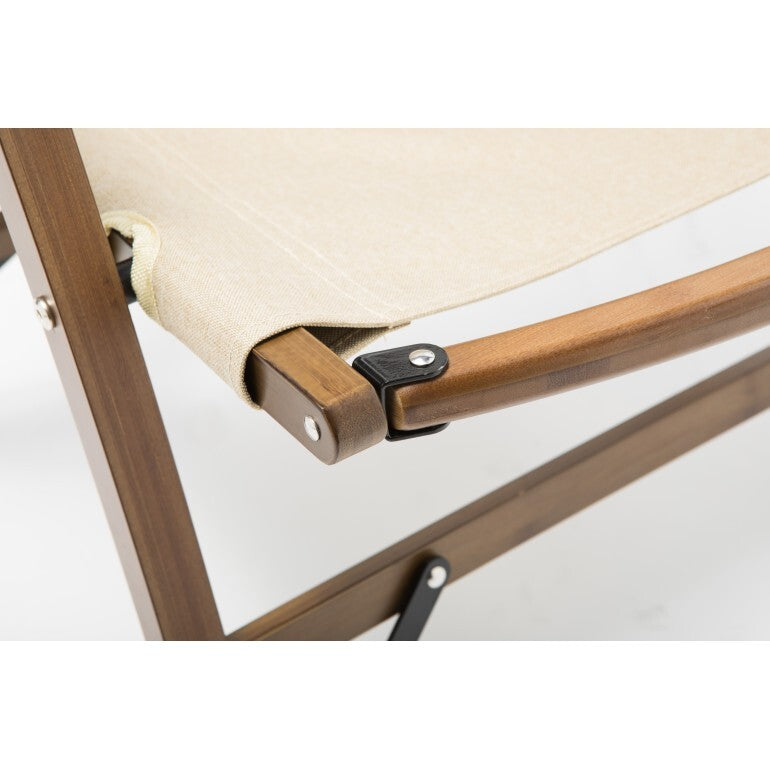 Bamboo Canvas Foldable Outdoor Camping Chair Wooden Travel Picnic Park - Khaki/Beige-Outdoor Recreation &gt; Camping &gt; Camp Furniture-PEROZ Accessories