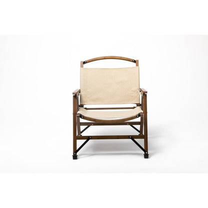 Bamboo Canvas Foldable Outdoor Camping Chair Wooden Travel Picnic Park - Khaki/Beige-Outdoor Recreation &gt; Camping &gt; Camp Furniture-PEROZ Accessories