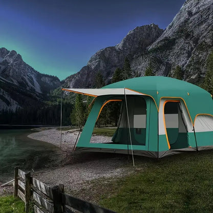 Tasman 3-5 Person Tent Camping Hiking Festival Pop Up Sleeping - Green-Outdoor Recreation &gt; Camping &gt; Tents-PEROZ Accessories