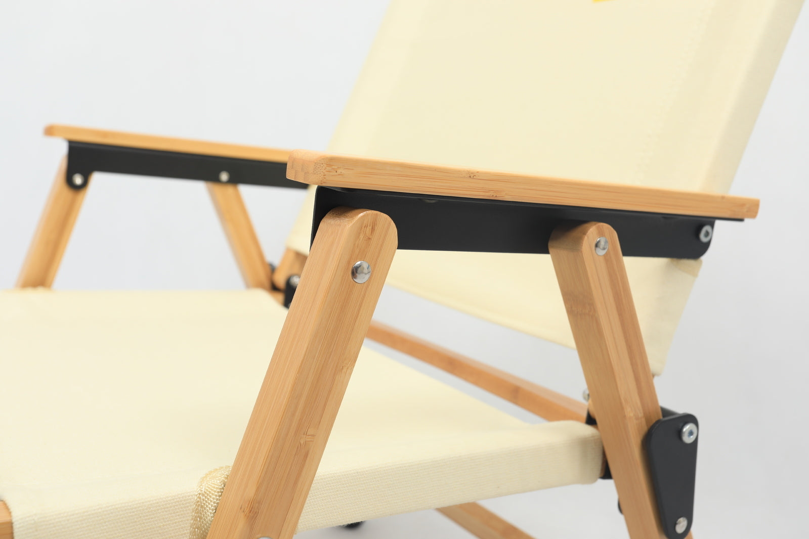 Bamboo Canvas Foldable Outdoor Camping Chair Wooden Travel Picnic Park - Khaki/Beige-Outdoor Recreation &gt; Camping &gt; Camp Furniture-PEROZ Accessories