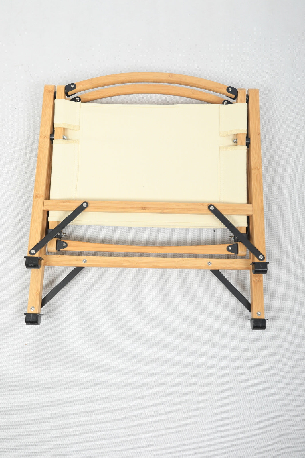 Bamboo Canvas Foldable Outdoor Camping Chair Wooden Travel Picnic Park - Khaki/Beige-Outdoor Recreation &gt; Camping &gt; Camp Furniture-PEROZ Accessories
