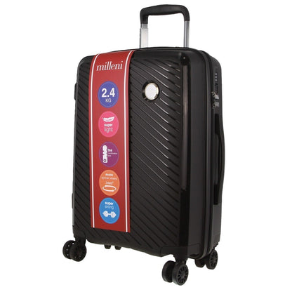 Pierre Cardin Inspired Milleni Hardshell 3-Piece Luggage Bag Set Travel Suitcase - Black-Home &amp; Garden &gt; Travel-PEROZ Accessories