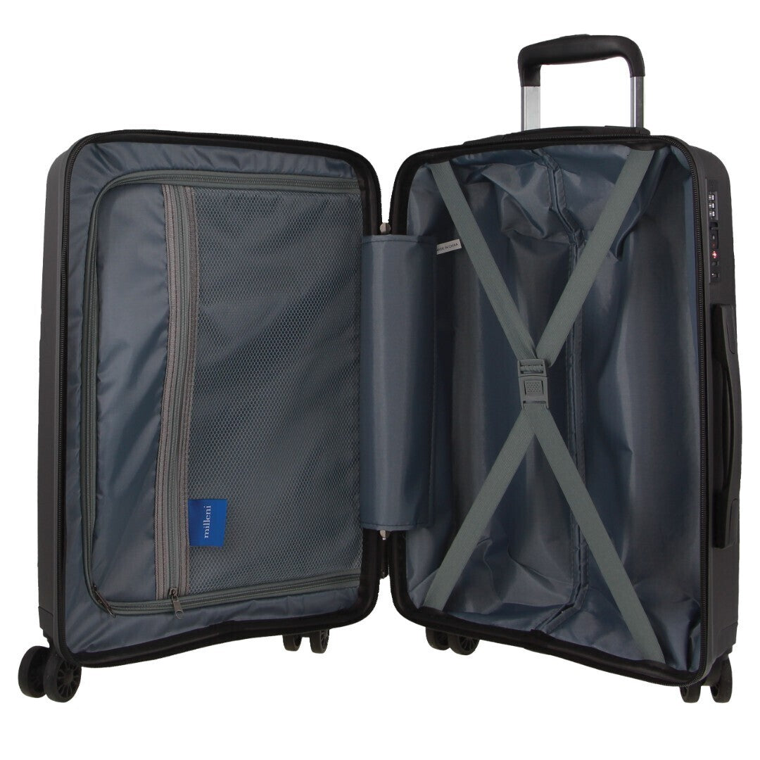 Pierre Cardin Inspired Milleni Hardshell 3-Piece Luggage Bag Set Travel Suitcase - Black-Home &amp; Garden &gt; Travel-PEROZ Accessories