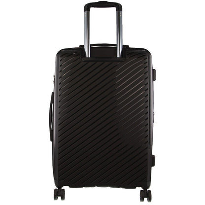 Pierre Cardin Inspired Milleni Checked Luggage Bag Travel Carry On Suitcase 75cm (124L) - Black-Home &amp; Garden &gt; Travel-PEROZ Accessories