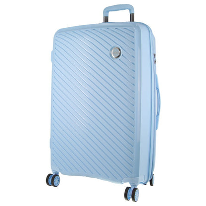 Pierre Cardin Inspired Milleni Checked Luggage Bag Travel Carry On Suitcase 75cm (124L) - Blue-Home &amp; Garden &gt; Travel-PEROZ Accessories