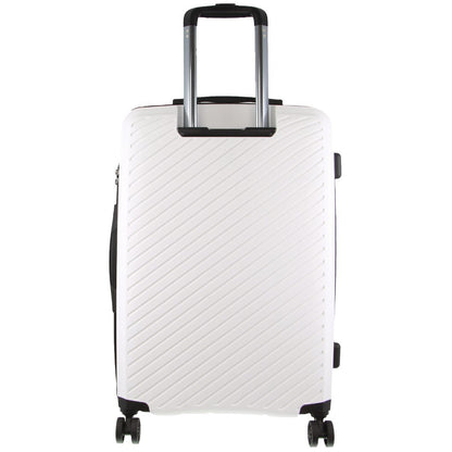 Pierre Cardin Inspired Milleni Checked Luggage Bag Travel Carry On Suitcase 75cm (124L) - White-Home &amp; Garden &gt; Travel-PEROZ Accessories