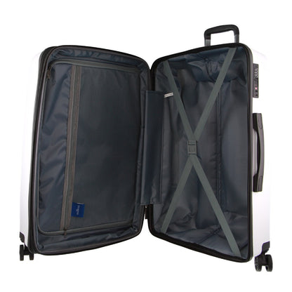 Pierre Cardin Inspired Milleni Checked Luggage Bag Travel Carry On Suitcase 75cm (124L) - White-Home &amp; Garden &gt; Travel-PEROZ Accessories