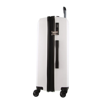 Pierre Cardin Inspired Milleni Checked Luggage Bag Travel Carry On Suitcase 75cm (124L) - White-Home &amp; Garden &gt; Travel-PEROZ Accessories