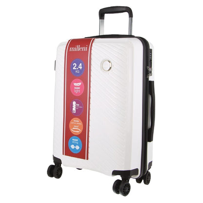 Pierre Cardin Inspired Milleni Hardshell 3-Piece Luggage Bag Set Travel Suitcase - White-Home &amp; Garden &gt; Travel-PEROZ Accessories