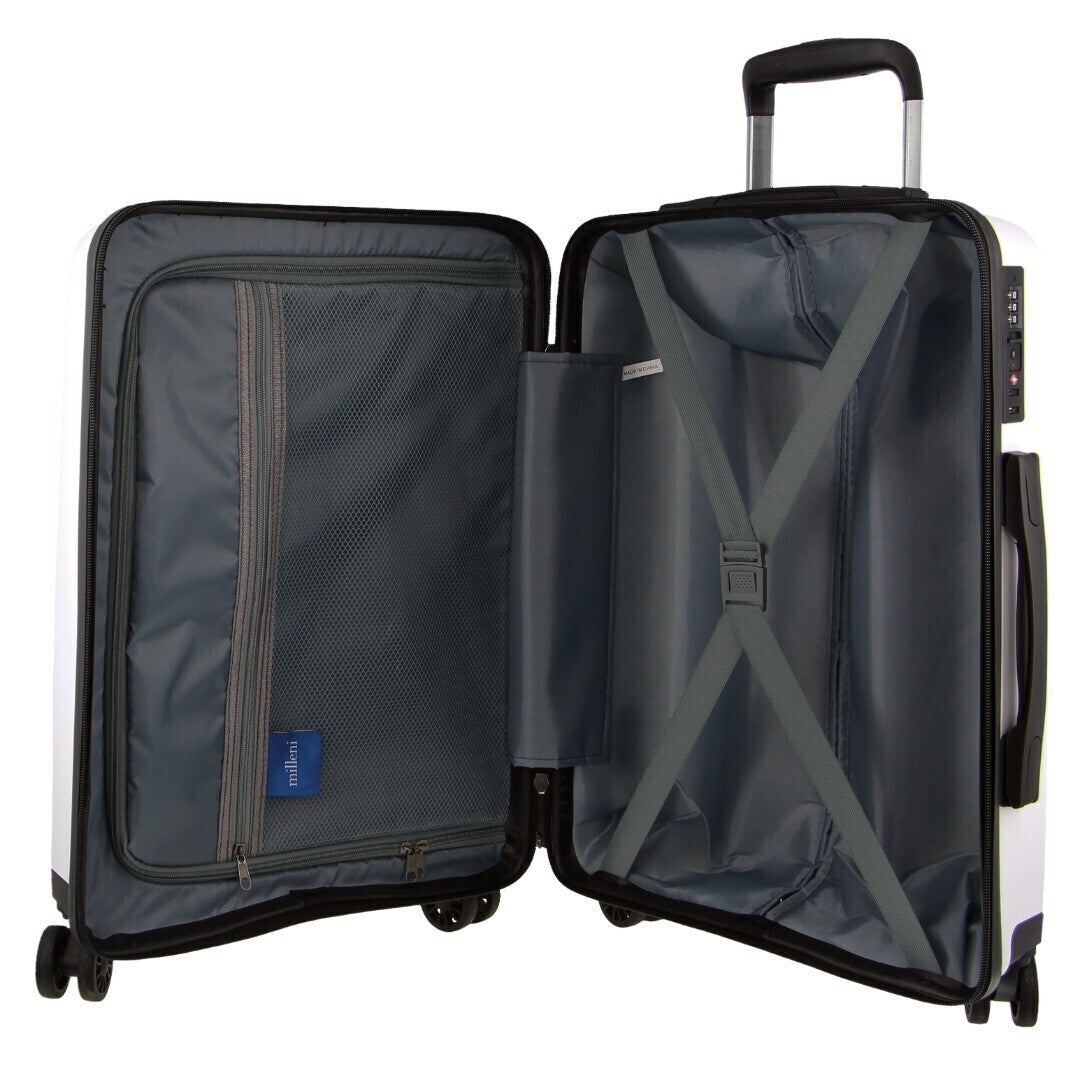 Pierre Cardin Inspired Milleni Hardshell 3-Piece Luggage Bag Set Travel Suitcase - White-Home &amp; Garden &gt; Travel-PEROZ Accessories