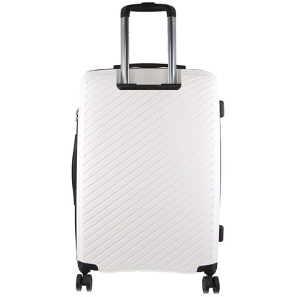 Monaco Checked Luggage Bag Travel Carry On Suitcase 65cm (82.5L) - White-Home &amp; Garden &gt; Travel &gt; Suitcases-PEROZ Accessories
