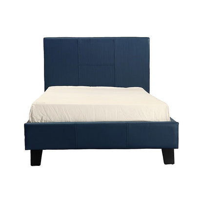Single PU Leather Bed Frame Blue-Bed Frames-PEROZ Accessories