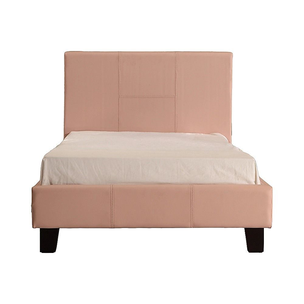 Single PU Leather Bed Frame Pink-Bed Frames-PEROZ Accessories