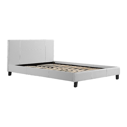 Double PU Leather Bed Frame White-Bed Frames-PEROZ Accessories