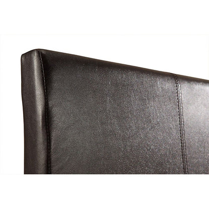 Double PU Leather Bed Frame Brown-Furniture > Bedroom-PEROZ Accessories