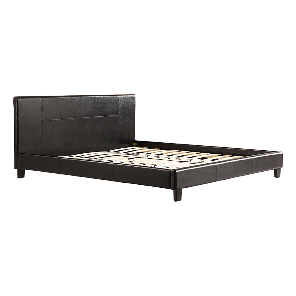 King PU Leather Bed Frame Brown-Furniture > Bedroom-PEROZ Accessories