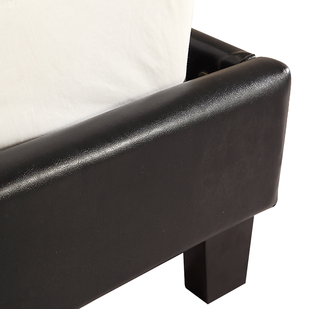 King PU Leather Bed Frame Brown-Furniture > Bedroom-PEROZ Accessories