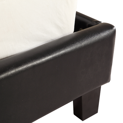 King PU Leather Bed Frame Brown-Furniture > Bedroom-PEROZ Accessories