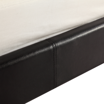 King PU Leather Bed Frame Brown-Furniture > Bedroom-PEROZ Accessories