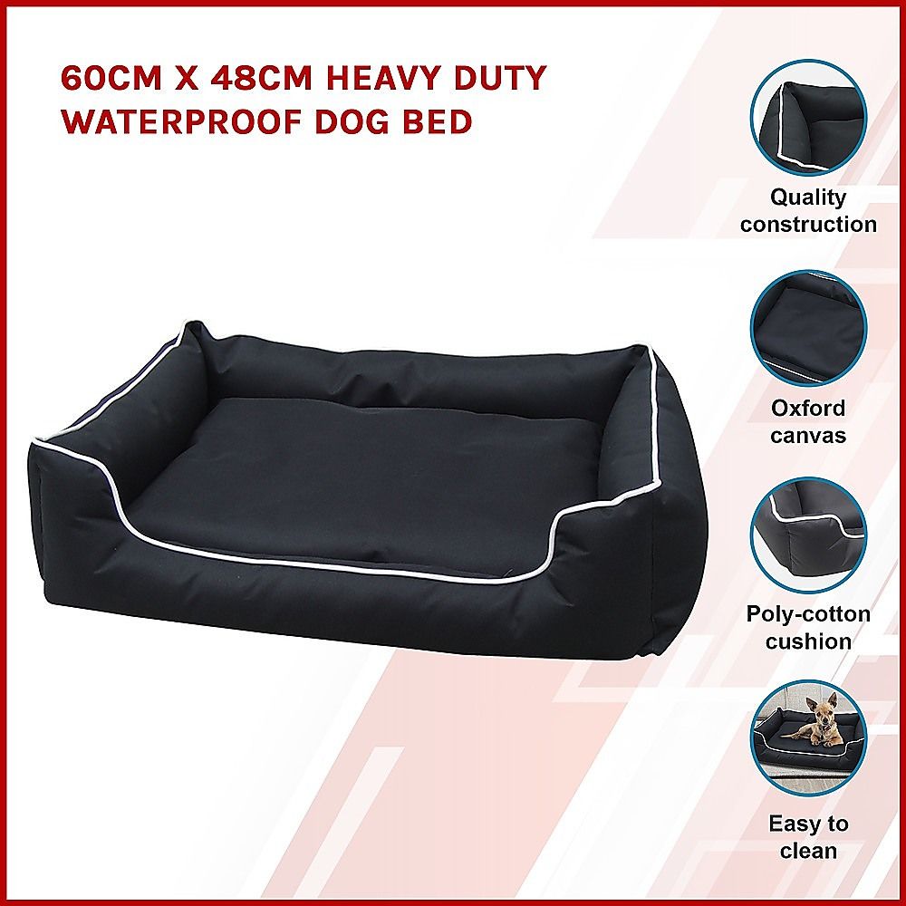 60cm x 48cm Heavy Duty Waterproof Dog Bed-Pet Beds-PEROZ Accessories