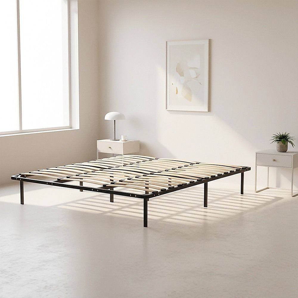 King Metal Bed Frame - Bedroom Furniture-Furniture > Bedroom > Beds &amp; Bed Frames-PEROZ Accessories