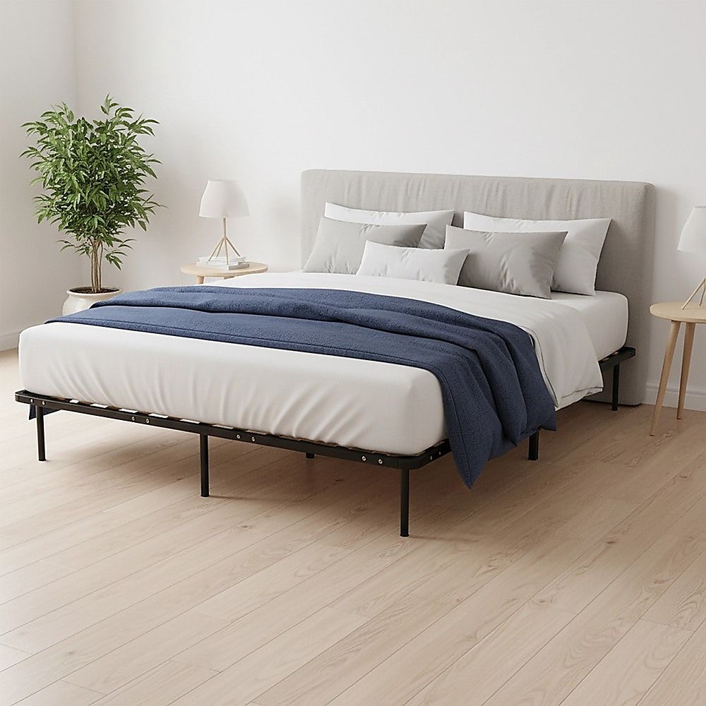 King Metal Bed Frame - Bedroom Furniture-Furniture > Bedroom > Beds &amp; Bed Frames-PEROZ Accessories