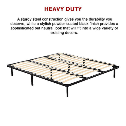 King Metal Bed Frame - Bedroom Furniture-Furniture > Bedroom > Beds &amp; Bed Frames-PEROZ Accessories