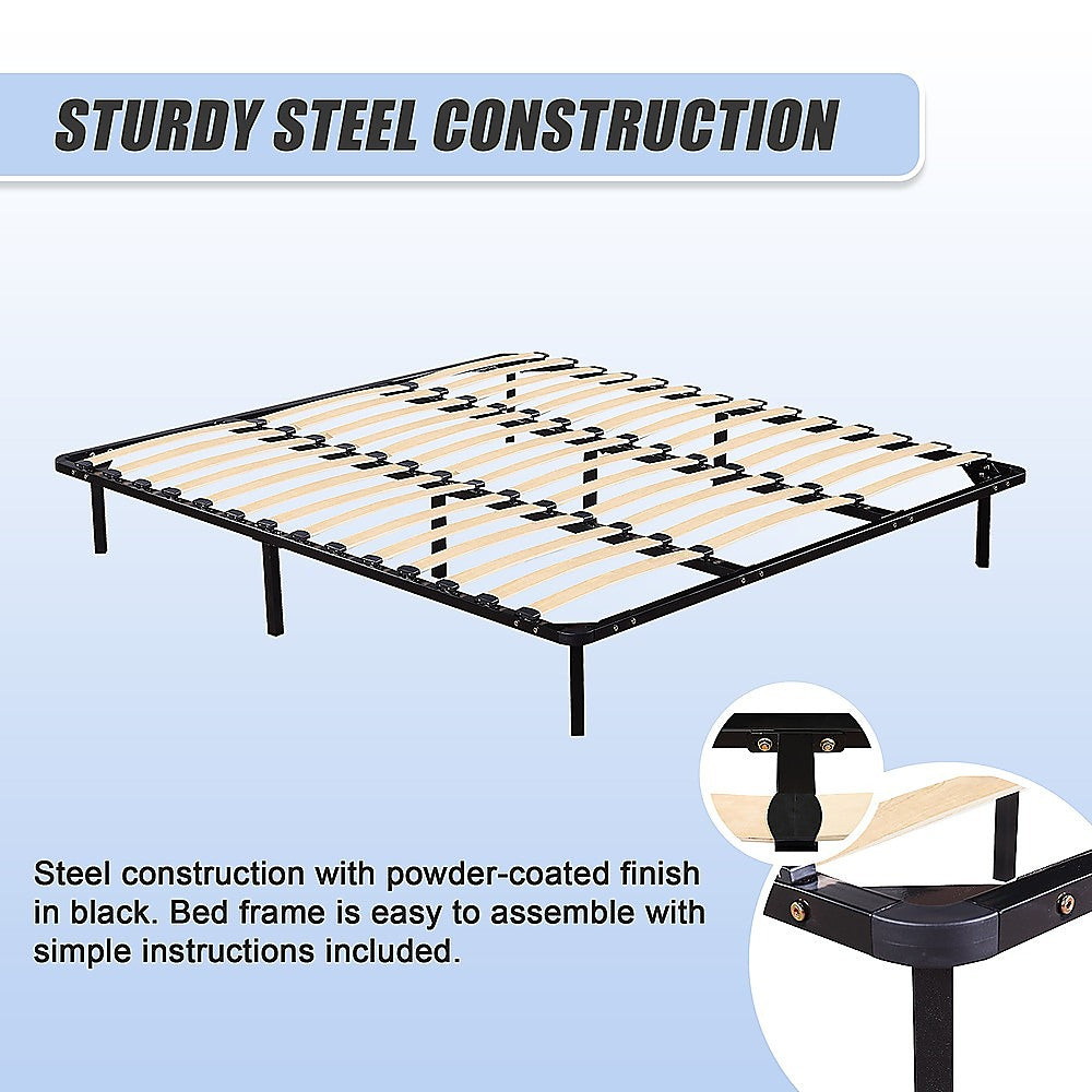 King Metal Bed Frame - Bedroom Furniture-Furniture &gt; Bedroom &gt; Beds &amp; Bed Frames-PEROZ Accessories