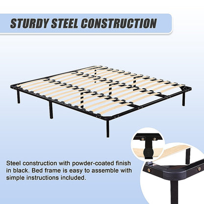 King Metal Bed Frame - Bedroom Furniture-Furniture &gt; Bedroom &gt; Beds &amp; Bed Frames-PEROZ Accessories