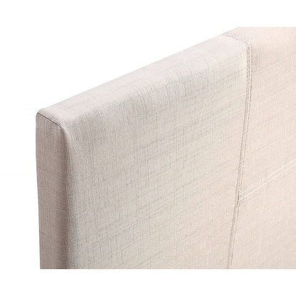 Single Linen Fabric Bed Frame Beige-Bed Frames-PEROZ Accessories