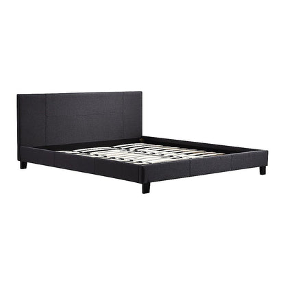 King Linen Fabric Bed Frame Grey-Furniture > Bedroom-PEROZ Accessories