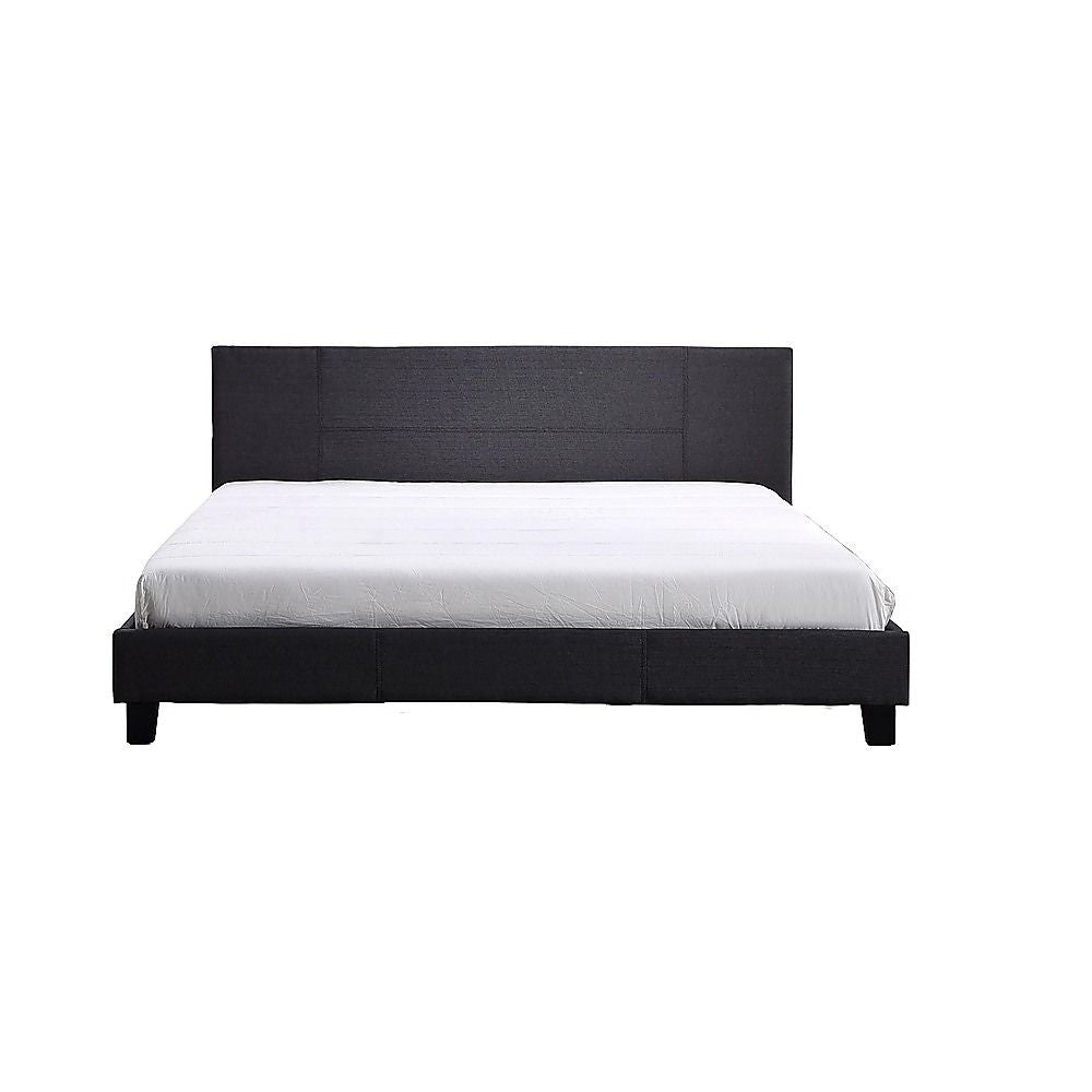 King Linen Fabric Bed Frame Grey-Furniture > Bedroom-PEROZ Accessories